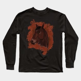 Realistic digital horse portrait Long Sleeve T-Shirt